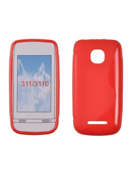 CUSTODIA GEL TPU SILICONE DOUBLE per NOKIA ASHA 311 COLORE ROSSO