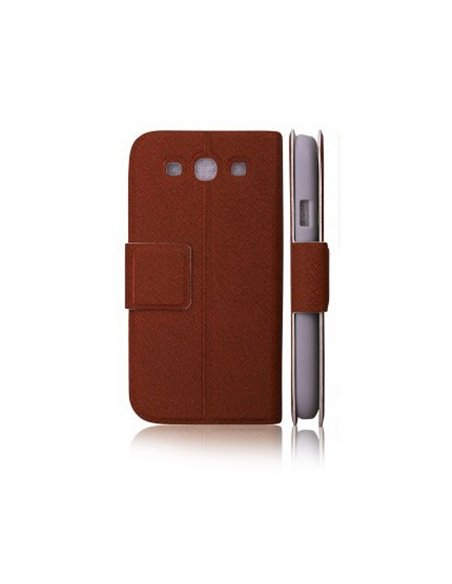 CUSTODIA FLIP ORIZZONTALE SLIM per SAMSUNG i9300 Galaxy S3, I9300i Galaxy S3 Neo CON STAND E CHIUSURA MAGNETICA COLORE MARRONE