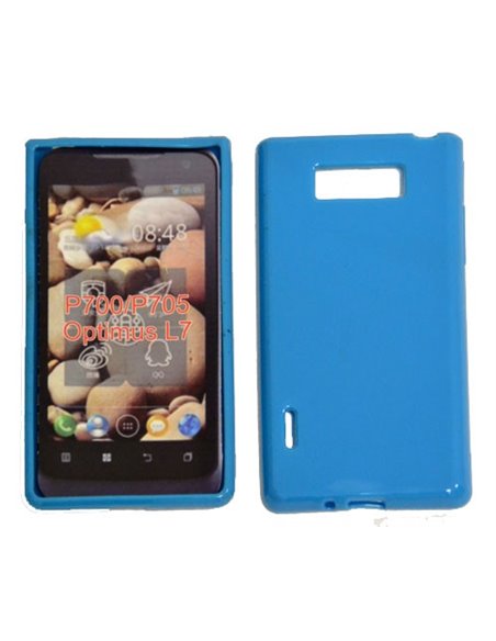 CUSTODIA GEL TPU SILICONE LUCIDA per LG P700 Optimus L7, P705 COLORE BLU