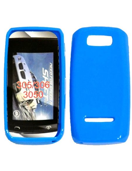 CUSTODIA GEL TPU SILICONE LUCIDA per NOKIA ASHA 305 COLORE BLU