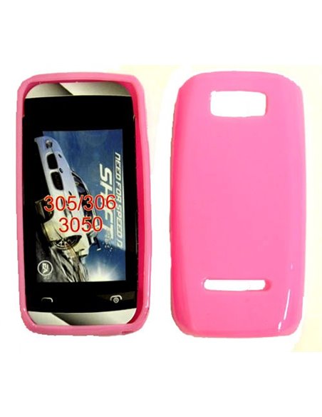 CUSTODIA GEL TPU SILICONE LUCIDA per NOKIA ASHA 305 COLORE ROSA