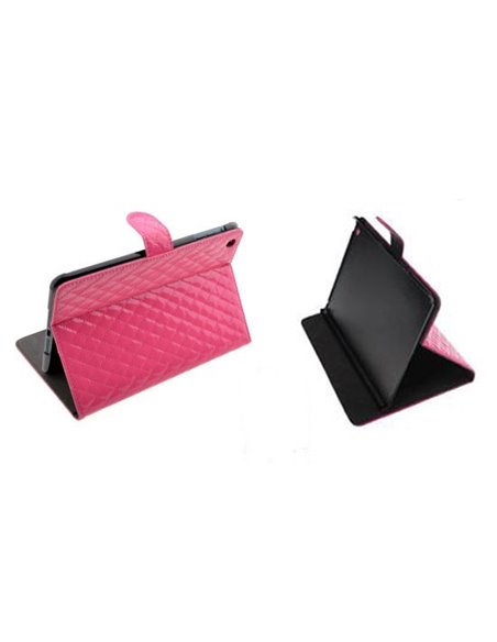 CUSTODIA BOOK TRAPUNTATA CON CHIUSURA MAGNETICA per APPLE IPAD MINI 3, IPAD MINI 2, IPAD MINI COLORE FUCSIA