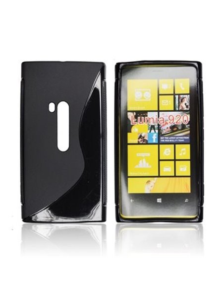 CUSTODIA GEL TPU SILICONE DOUBLE NOKIA LUMIA 920 COLORE NERO