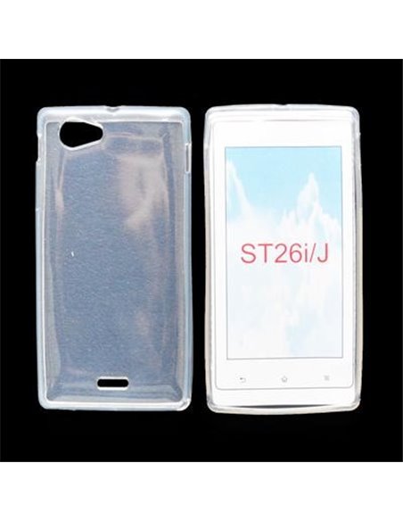 CUSTODIA GEL TPU SILICONE per SONY XPERIA J ST26i COLORE BIANCO