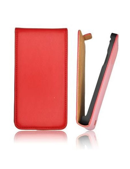 CUSTODIA SLIM VERTICALE FLIP PELLE SAMSUNG I8160 GALAXY ACE 2 COLORE ROSSO