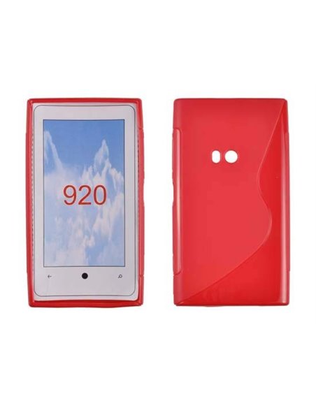 CUSTODIA GEL TPU SILICONE DOUBLE NOKIA LUMIA 920 COLORE ROSSO