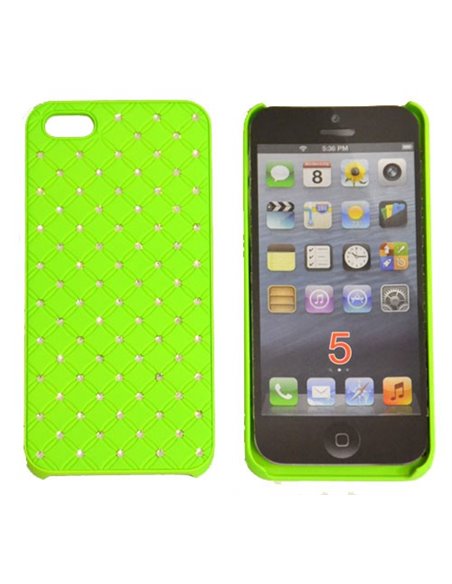 CUSTODIA per APPLE IPHONE SE, IPHONE 5S, IPHONE 5 - BACK RIGIDA CON BRILLANTINI COLORE VERDE