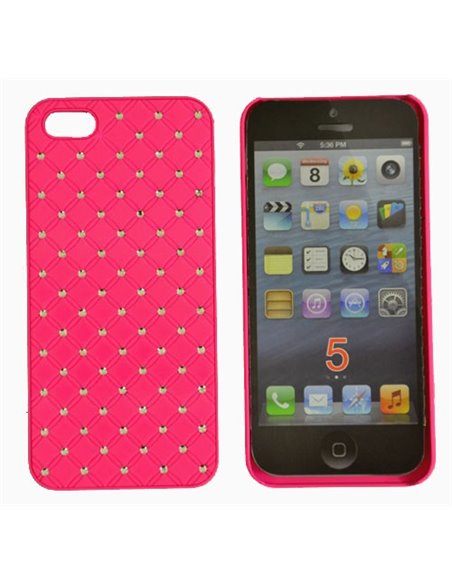 CUSTODIA per APPLE IPHONE SE, IPHONE 5S, IPHONE 5 - BACK RIGIDA CON BRILLANTINI COLORE ROSA