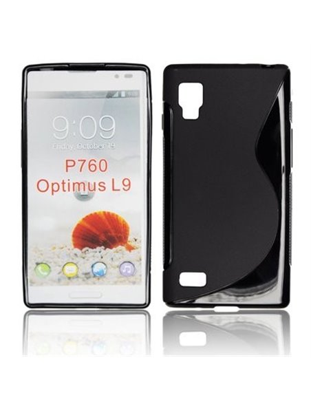 CUSTODIA GEL TPU SILICONE DOUBLE per LG L9 Optimus, P760 COLORE NERO