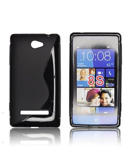 CUSTODIA GEL TPU SILICONE DOUBLE per HTC 8S, A620E COLORE NERO