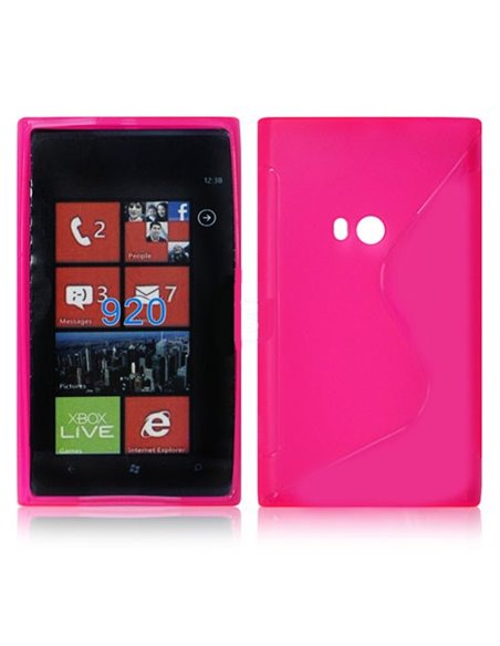 CUSTODIA GEL TPU SILICONE DOUBLE NOKIA LUMIA 920 COLORE ROSA