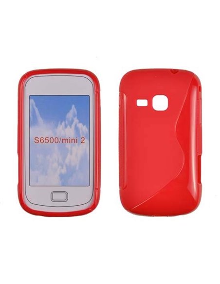 CUSTODIA GEL TPU SILICONE DOUBLE per SAMSUNG S6500 Galaxy Mini 2 COLORE ROSSO