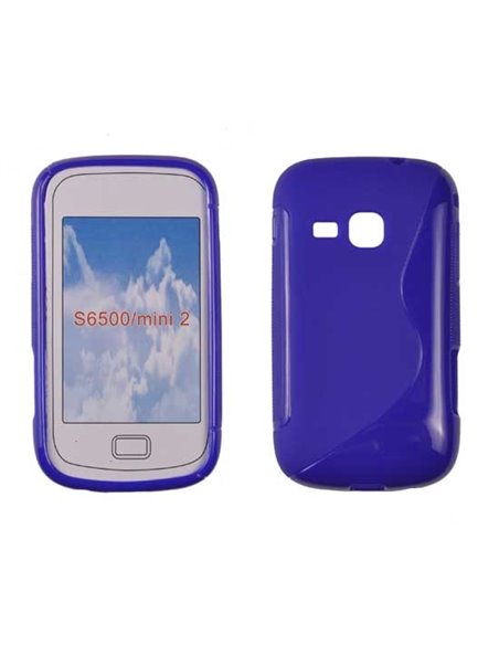 CUSTODIA GEL TPU SILICONE DOUBLE per SAMSUNG S6500 Galaxy Mini 2 COLORE BLU