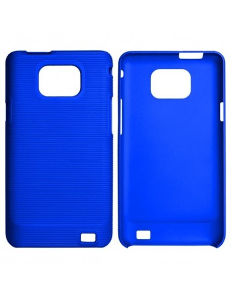 CUSTODIA RIGIDA CON RIGHE ORIZZONTALI per SAMSUNG I9100 Galaxy S II, I9105 Galaxy S II Plus COLORE BLU