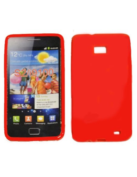 CUSTODIA GEL TPU SILICONE LUCIDA per SAMSUNG I9100 Galaxy S II, I9105 Galaxy S II Plus COLORE ROSSO