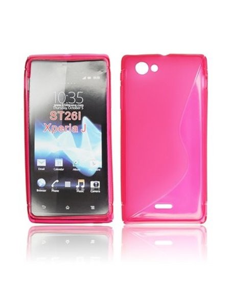 CUSTODIA GEL TPU SILICONE DOUBLE per SONY XPERIA J ST26i COLORE ROSA