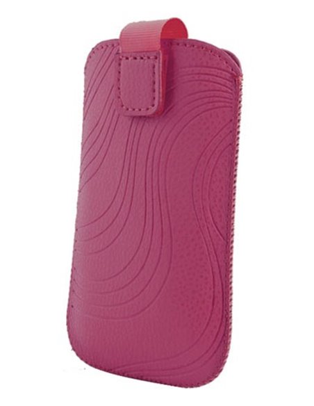 CUSTODIA A SACCHETTO IN TESSUTO per SAMSUNG I9300 GALAXY S3, I9500 GALAXY S4 CON PASSACINTURA FANTASIA SWING COLORE VIOLA