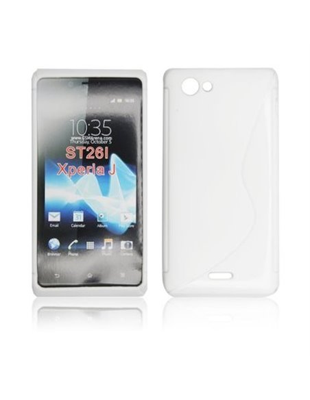 CUSTODIA GEL TPU SILICONE DOUBLE per SONY XPERIA J ST26i COLORE BIANCA