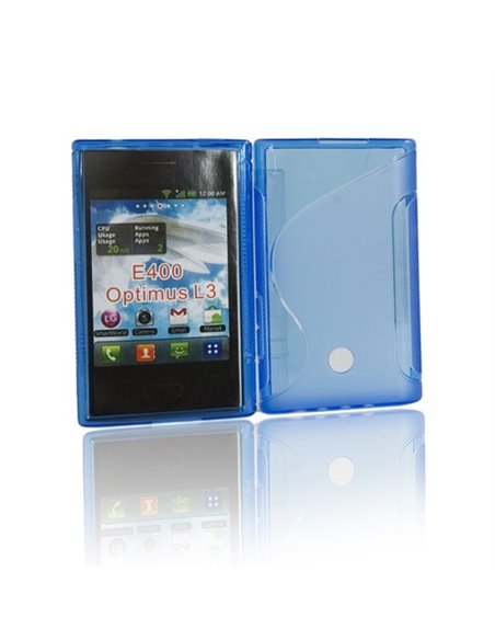 CUSTODIA GEL TPU SILICONE DOUBLE per LG E400 Optimus L3 COLORE BLU