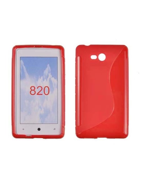 CUSTODIA GEL TPU SILICONE DOUBLE NOKIA LUMIA 820 COLORE ROSSO