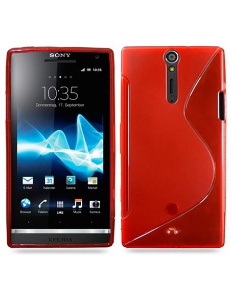 CUSTODIA GEL TPU SILICONE DOUBLE per SONY XPERIA S LT26i COLORE ROSSO