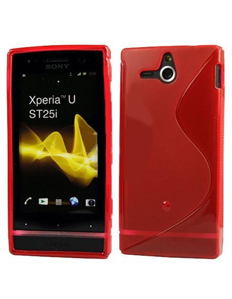 CUSTODIA GEL TPU SILICONE DOUBLE per SONY XPERIA U ST25i COLORE ROSSO