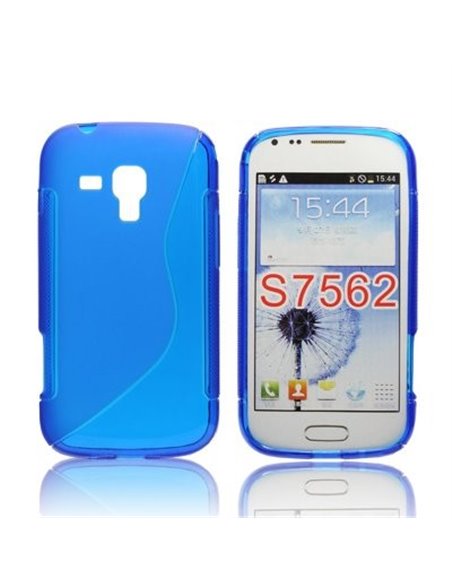 CUSTODIA GEL TPU SILICONE DOUBLE per SAMSUNG S7562 GALAXY S DUOS, S7560 GALAXY TREND, S7580 COLORE BLU