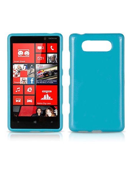 CUSTODIA GEL TPU SILICONE LUCIDA per NOKIA 820 LUMIA COLORE BLU