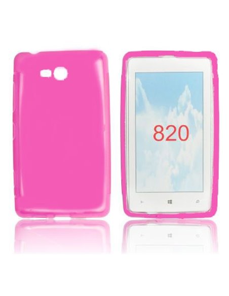 CUSTODIA GEL TPU SILICONE LUCIDA per NOKIA 820 LUMIA COLORE ROSA