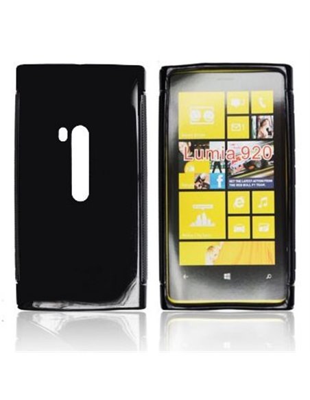 CUSTODIA GEL TPU SILICONE LUCIDA per NOKIA 920 LUMIA COLORE NERO