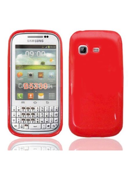 CUSTODIA GEL TPU SILICONE LUCIDA per SAMSUNG B5330 Galaxy Chat COLORE ROSSO