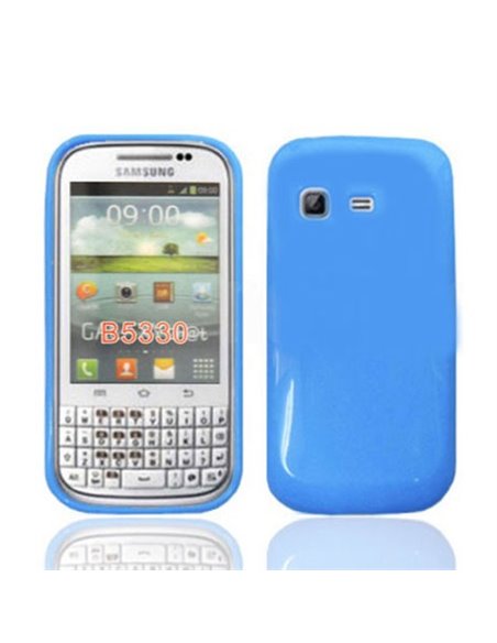 CUSTODIA GEL TPU SILICONE LUCIDA per SAMSUNG B5330 Galaxy Chat COLORE BLU