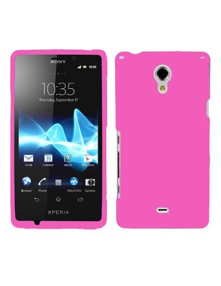 CUSTODIA GEL TPU SILICONE LUCIDA per SONY XPERIA T LT30P COLORE ROSA