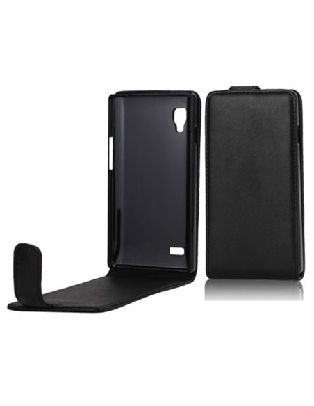 CUSTODIA FLIP VERTICALE PELLE per LG L9 OPTIMUS P760 COLORE NERO