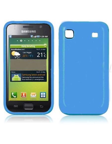 CUSTODIA GEL TPU SILICONE LUCIDA per SAMSUNG I9000 Galaxy S COLORE BLU