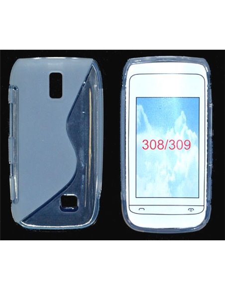 CUSTODIA GEL TPU SILICONE DOUBLE NOKIA ASHA 308, ASHA 309 COLORE BIANCO