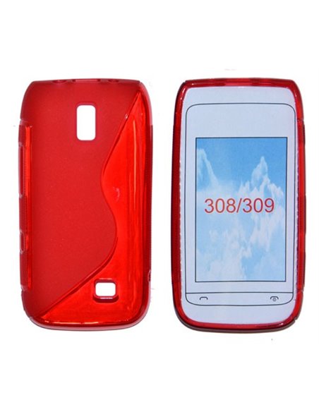 CUSTODIA GEL TPU SILICONE DOUBLE NOKIA ASHA 308, ASHA 309 COLORE ROSSO