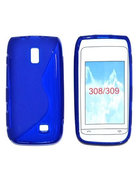 CUSTODIA GEL TPU SILICONE DOUBLE NOKIA ASHA 308, ASHA 309 COLORE BLU