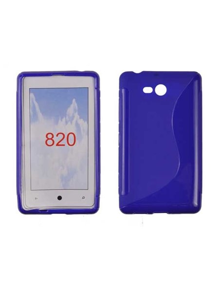 CUSTODIA GEL TPU SILICONE DOUBLE NOKIA LUMIA 820 COLORE BLU