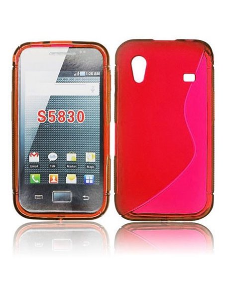 CUSTODIA GEL TPU SILICONE DOUBLE per SAMSUNG S5830 GALAXY ACE COLORE ROSSO