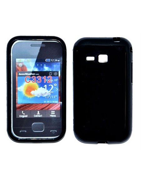 CUSTODIA GEL TPU SILICONE LUCIDA per SAMSUNG C3312 COLORE NERO