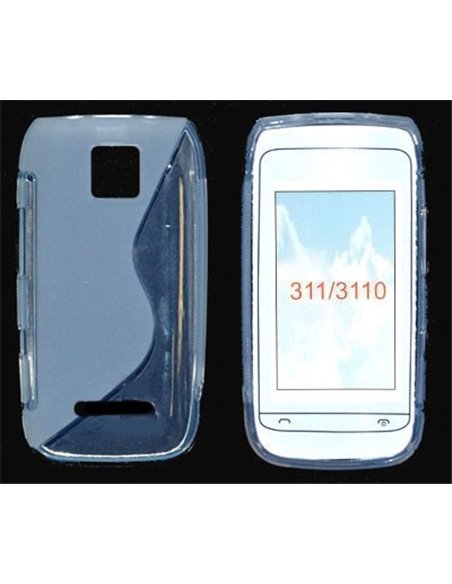 CUSTODIA GEL TPU SILICONE DOUBLE per NOKIA ASHA 311 COLORE BIANCO