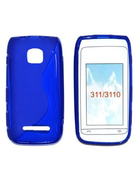 CUSTODIA GEL TPU SILICONE DOUBLE per NOKIA ASHA 311 COLORE BLU