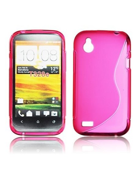 CUSTODIA GEL TPU SILICONE DOUBLE per HTC DESIRE X T328e COLORE ROSA