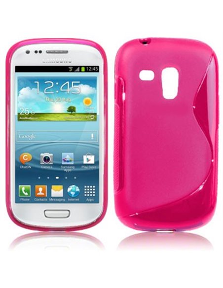 CUSTODIA GEL TPU SILICONE DOUBLE per SAMSUNG i8190 Galaxy S3 Mini, I8200 Galaxy S3 Mini VE COLORE ROSA