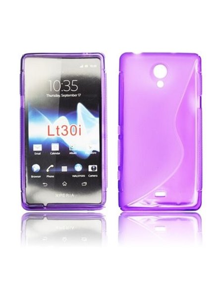 CUSTODIA GEL TPU SILICONE DOUBLE per SONY XPERIA T LT30P COLORE VIOLA