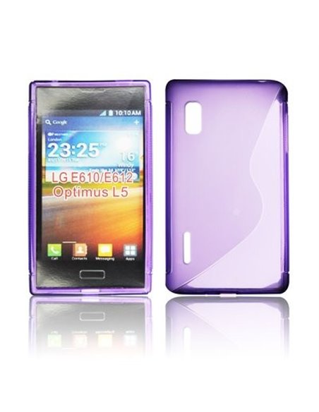 CUSTODIA GEL TPU SILICONE DOUBLE per LG E610 Optimus L5, E612 COLORE VIOLA