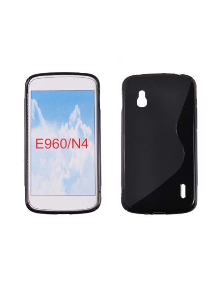 CUSTODIA GEL TPU SILICONE DOUBLE per LG Nexus 4 E960 COLORE NERO