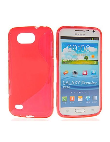 CUSTODIA GEL TPU SILICONE DOUBLE per SAMSUNG I9260 Galaxy Premier COLORE ROSSO