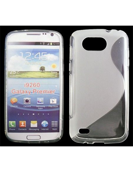 CUSTODIA GEL TPU SILICONE DOUBLE per SAMSUNG I9260 Galaxy Premier COLORE BIANCO